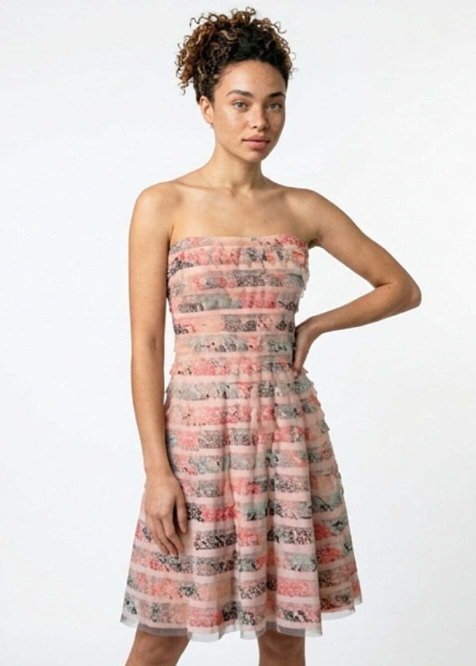 BCBGMAXAZRIA Ruffled Cocktail Dress
